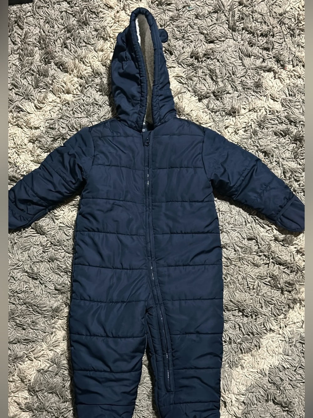Toddler boy Navy Fleece-Lined snowsuit